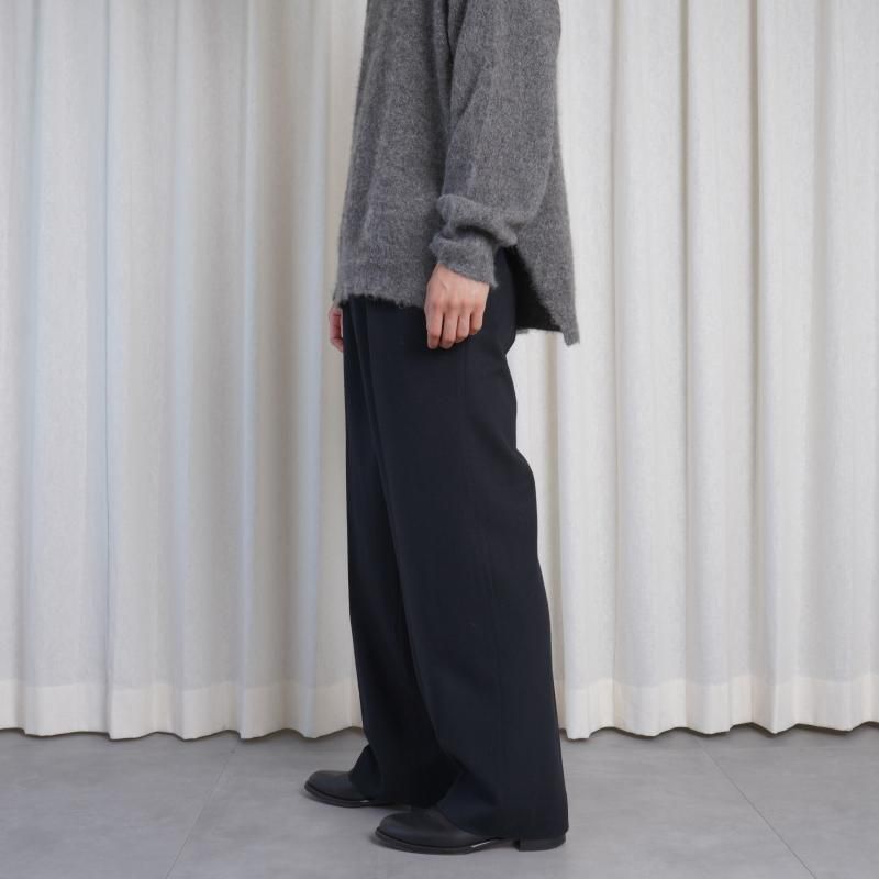 25A/Wۡssstein 奿 W/CA BEAVER STRAIGHT TROUSERS / BLACK