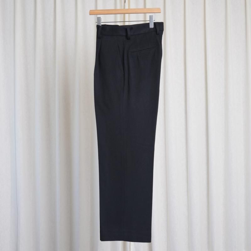 ssstein シュタイン】 W/CA BEAVER STRAIGHT TROUSERS / BLACK