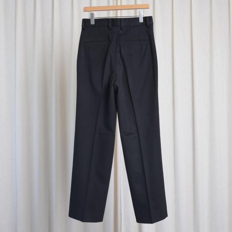 25A/Wۡssstein 奿 W/CA BEAVER STRAIGHT TROUSERS / BLACK