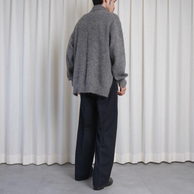 25A/Wۡssstein 奿 W/CA BEAVER STRAIGHT TROUSERS / BLACK