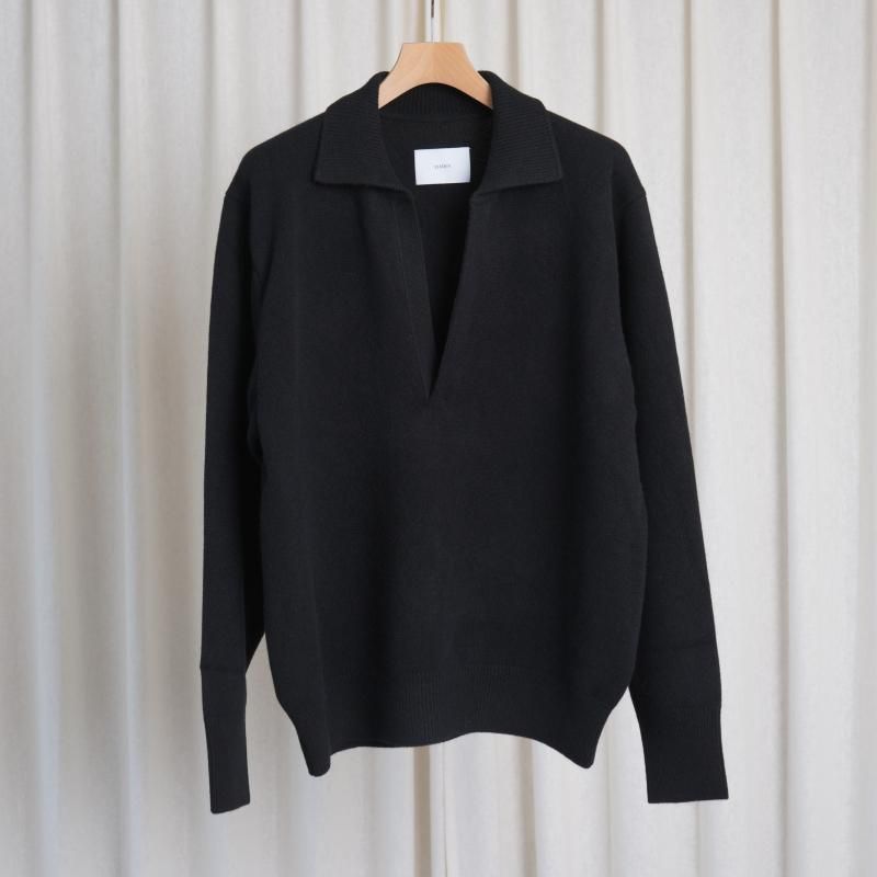 【25A/W】【ssstein シュタイン】 EXTRA FINE WOOL KNIT SKIPPER LS / BLACK