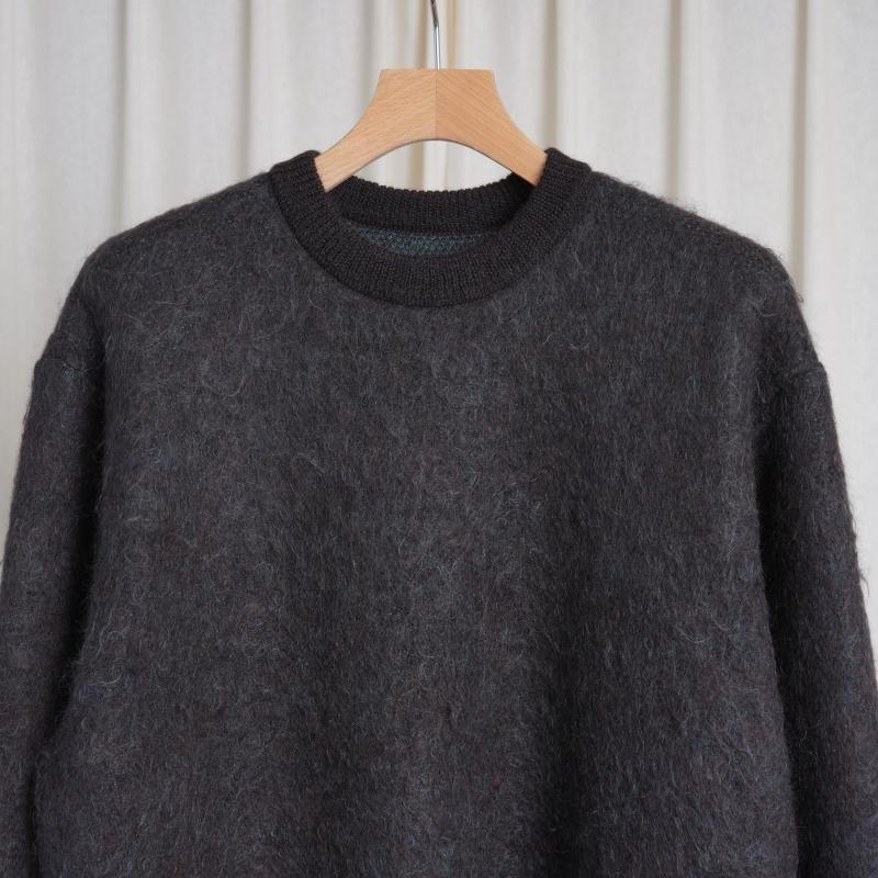 ssstein シュタイン】 KID MOHAIR MIX JACQUARD KNIT LS / BROWN