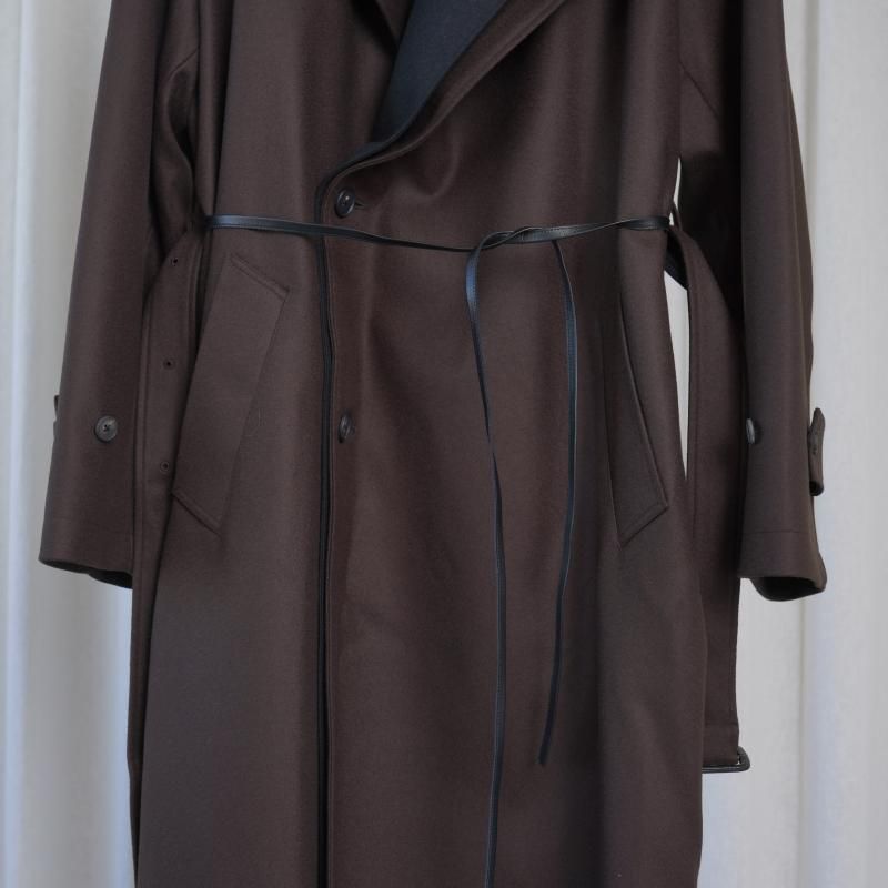 25A/Wۡssstein 奿 DOUBLE LAPELED DOUBLE BREASTED COAT / GREY BROWN