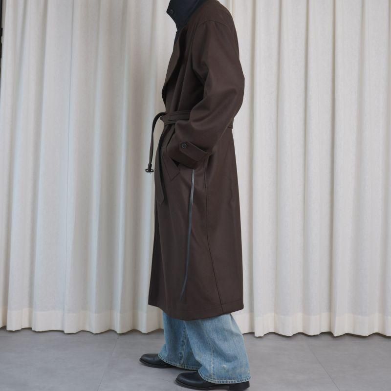 25A/Wۡssstein 奿 DOUBLE LAPELED DOUBLE BREASTED COAT / GREY BROWN