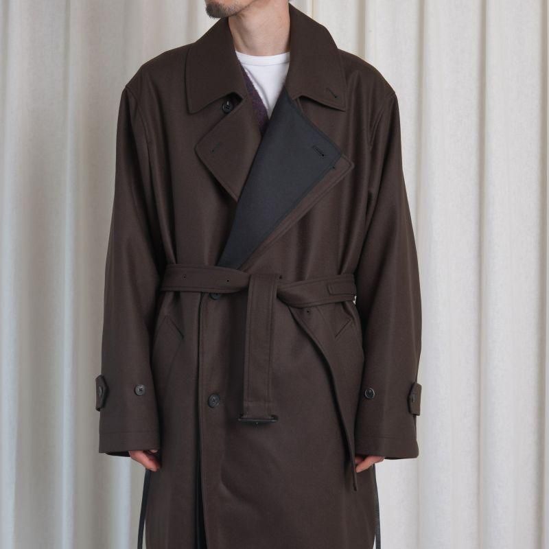 25A/Wۡssstein 奿 DOUBLE LAPELED DOUBLE BREASTED COAT / GREY BROWN