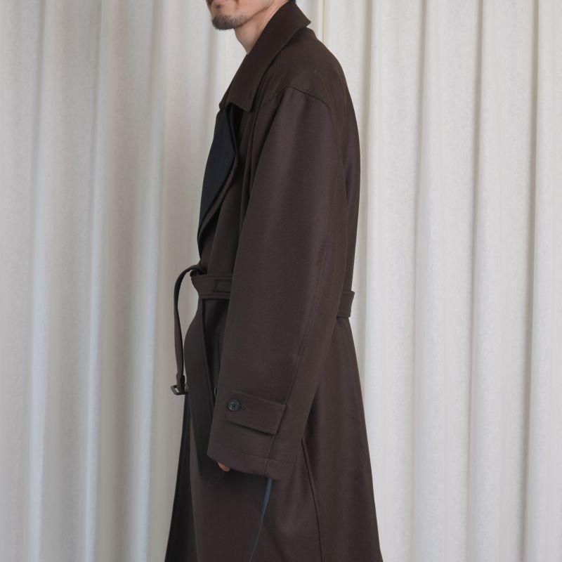 25A/Wۡssstein 奿 DOUBLE LAPELED DOUBLE BREASTED COAT / GREY BROWN