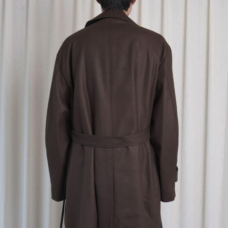 25A/Wۡssstein 奿 DOUBLE LAPELED DOUBLE BREASTED COAT / GREY BROWN