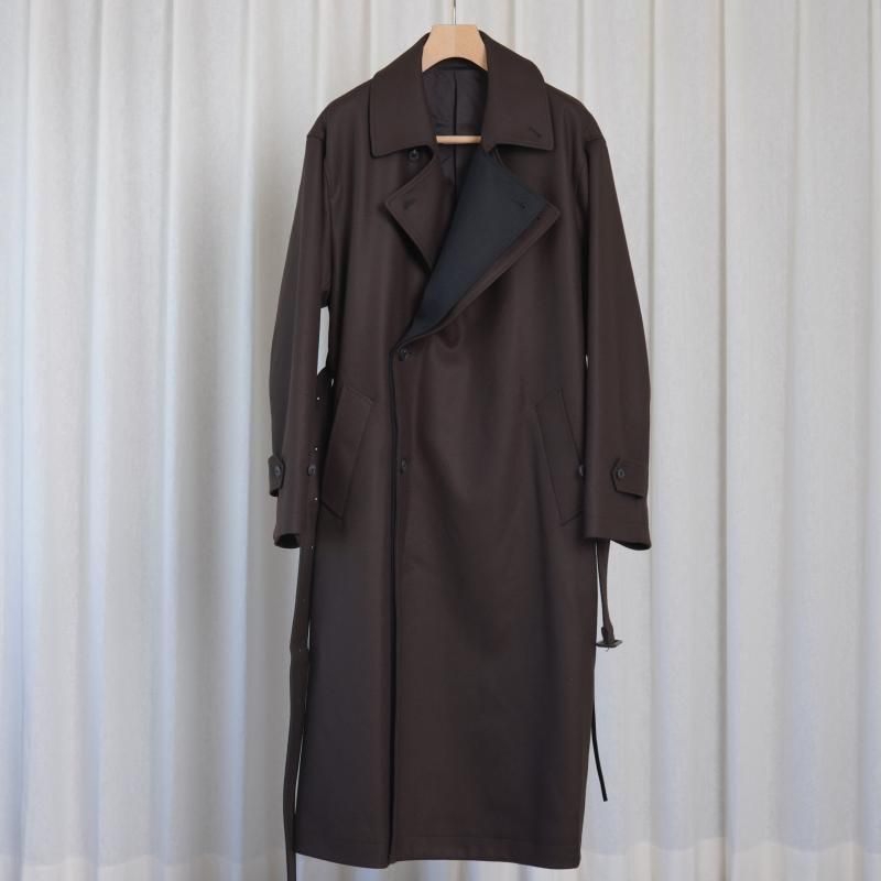 25A/Wۡssstein 奿 DOUBLE LAPELED DOUBLE BREASTED COAT / GREY BROWN