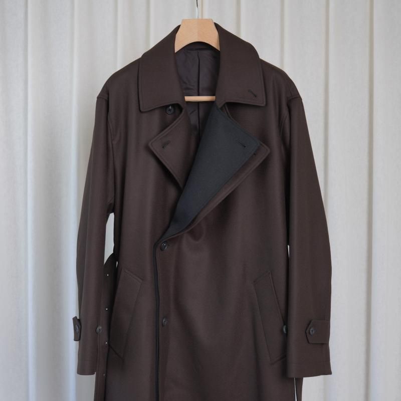 25A/Wۡssstein 奿 DOUBLE LAPELED DOUBLE BREASTED COAT / GREY BROWN