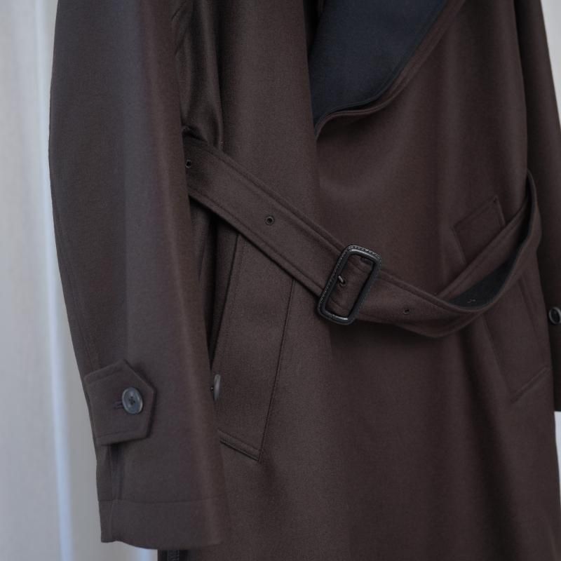 25A/Wۡssstein 奿 DOUBLE LAPELED DOUBLE BREASTED COAT / GREY BROWN