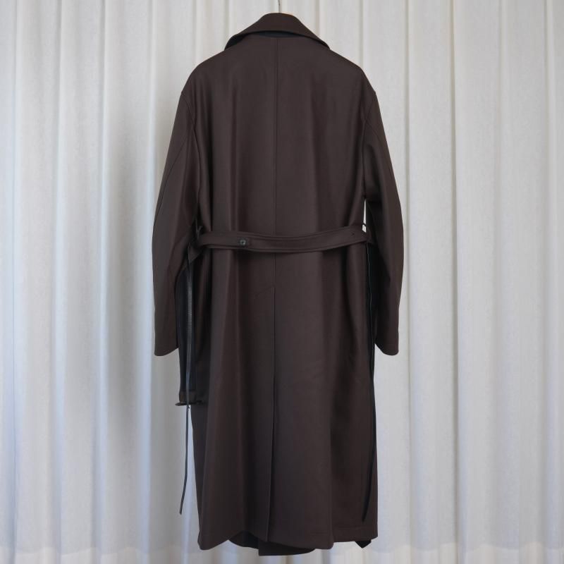 25A/Wۡssstein 奿 DOUBLE LAPELED DOUBLE BREASTED COAT / GREY BROWN