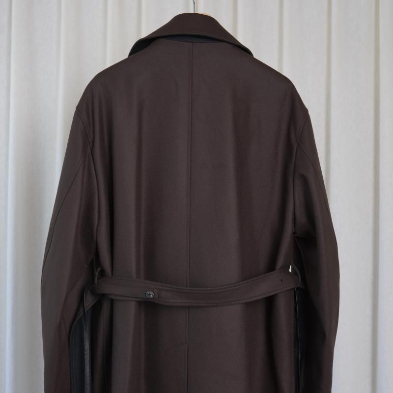 25A/Wۡssstein 奿 DOUBLE LAPELED DOUBLE BREASTED COAT / GREY BROWN