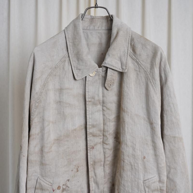 25A/Wۡssstein 奿 HEAVY LINEN HERRINGBONE ZIP JACKET / NATURAL