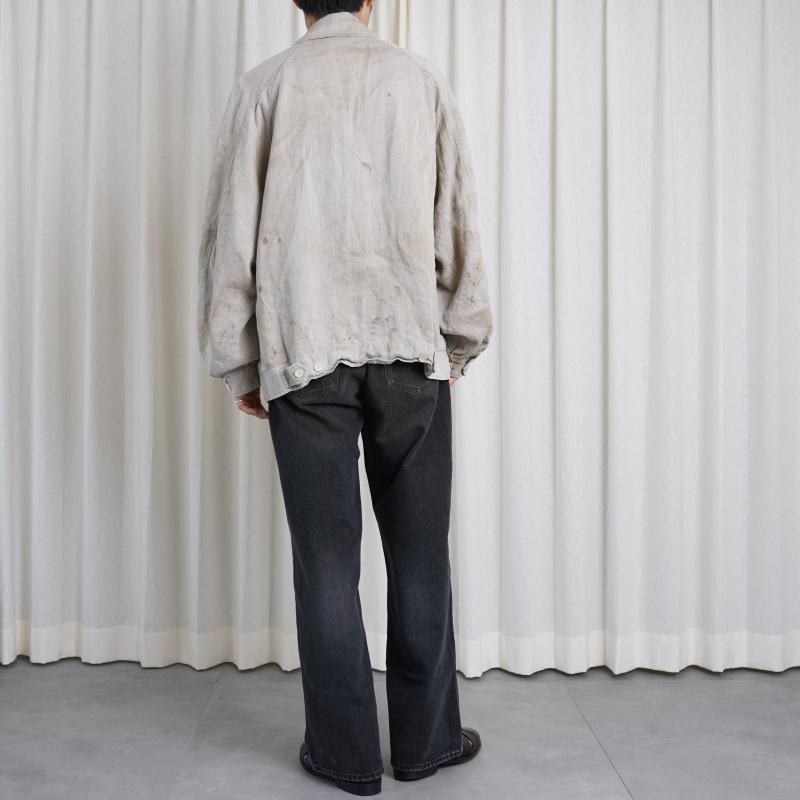 25A/Wۡssstein 奿 HEAVY LINEN HERRINGBONE ZIP JACKET / NATURAL