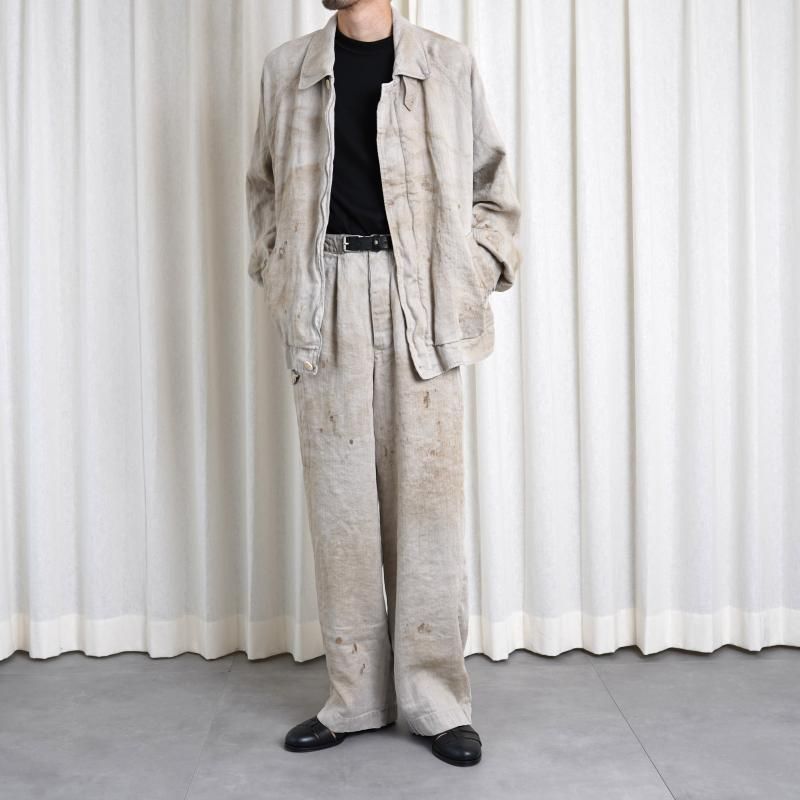 25A/Wۡssstein 奿 HEAVY LINEN HERRINGBONE ZIP JACKET / NATURAL