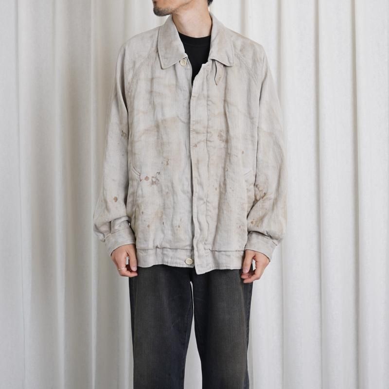 25A/Wۡssstein 奿 HEAVY LINEN HERRINGBONE ZIP JACKET / NATURAL