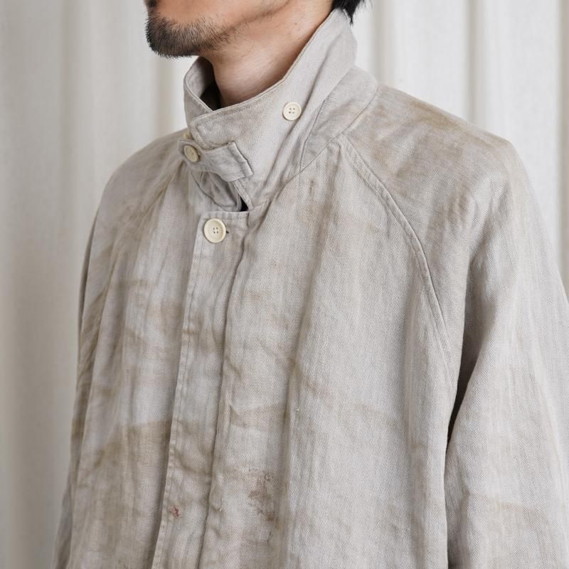 25A/Wۡssstein 奿 HEAVY LINEN HERRINGBONE ZIP JACKET / NATURAL