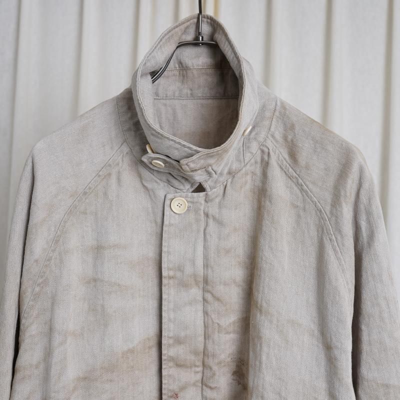 25A/Wۡssstein 奿 HEAVY LINEN HERRINGBONE ZIP JACKET / NATURAL