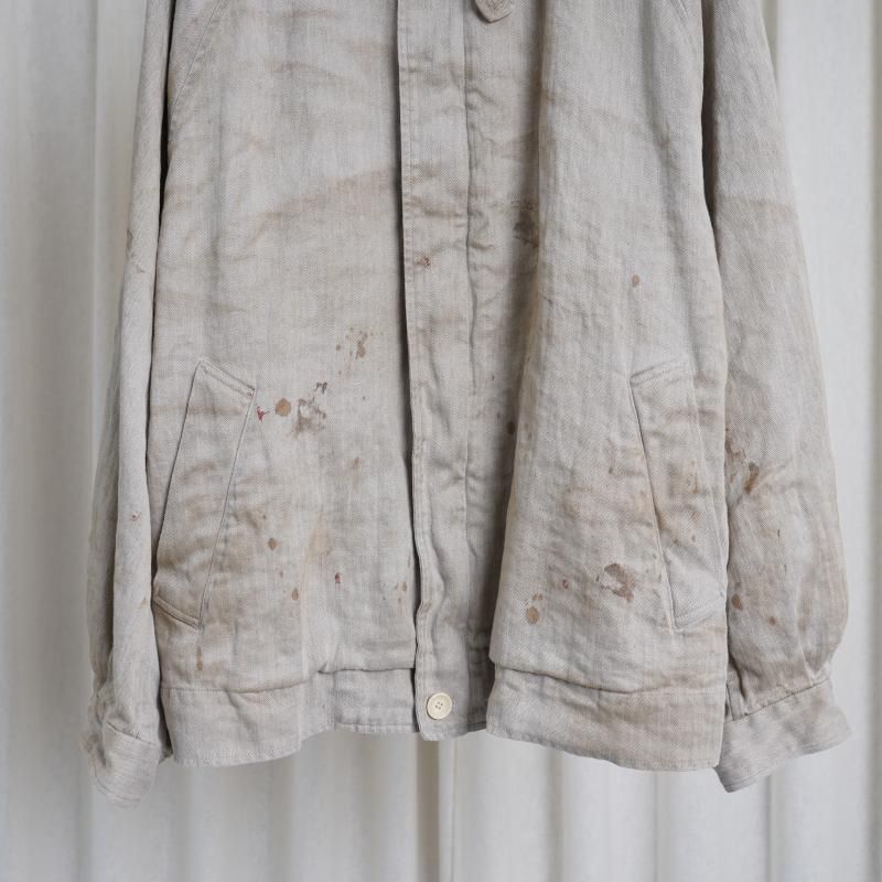 25A/Wۡssstein 奿 HEAVY LINEN HERRINGBONE ZIP JACKET / NATURAL