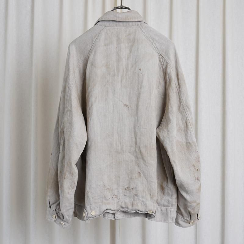 25A/Wۡssstein 奿 HEAVY LINEN HERRINGBONE ZIP JACKET / NATURAL