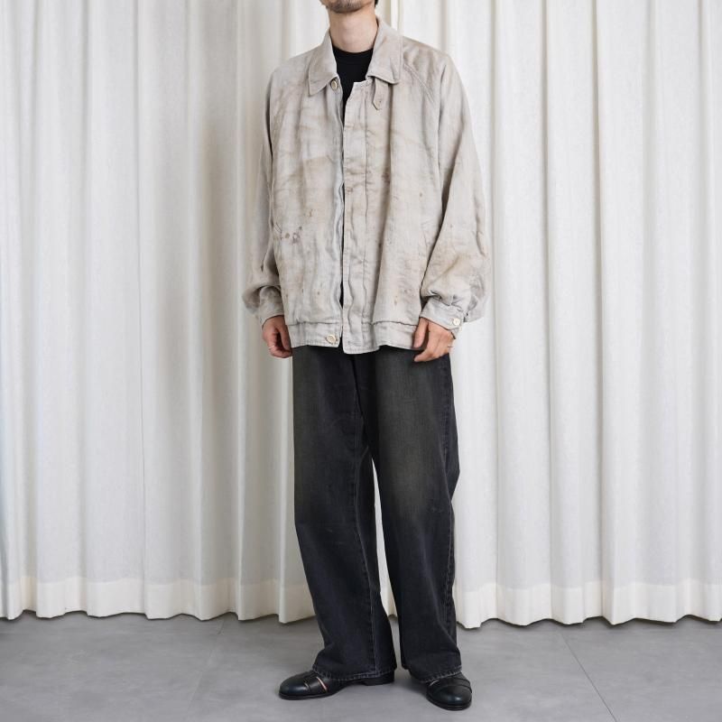 25A/Wۡssstein 奿 HEAVY LINEN HERRINGBONE ZIP JACKET / NATURAL