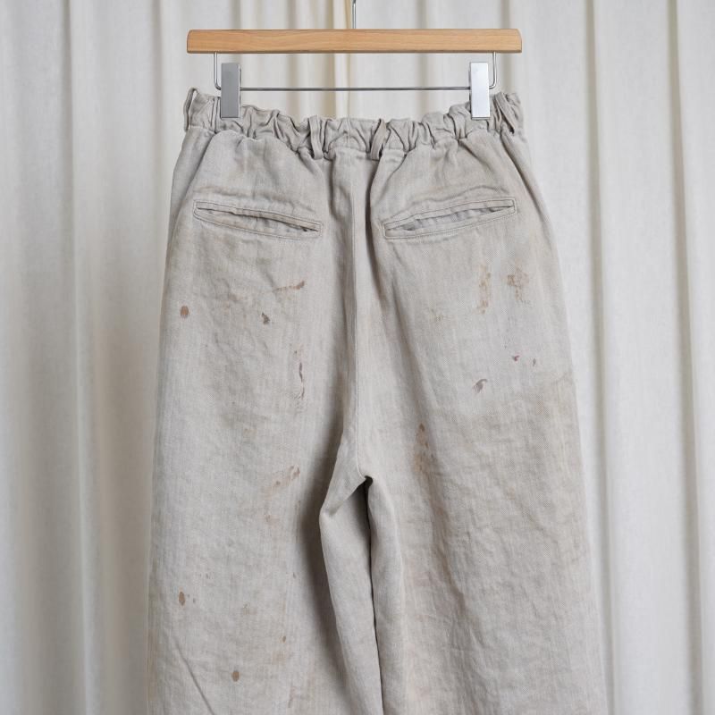 25A/Wۡssstein 奿 HEAVY LINEN HERRINGBONE WIDE EASY TROUSERS / NATURAL