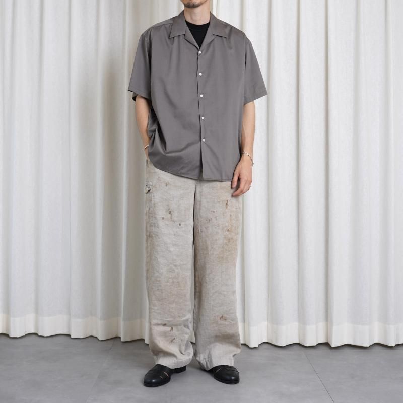 25A/Wۡssstein 奿 HEAVY LINEN HERRINGBONE WIDE EASY TROUSERS / NATURAL