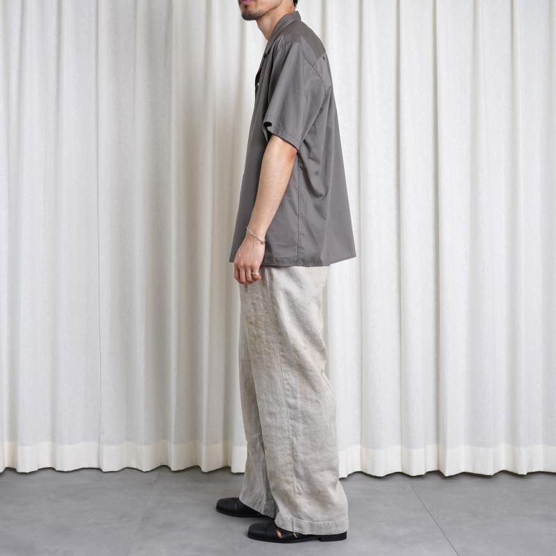 25A/Wۡssstein 奿 HEAVY LINEN HERRINGBONE WIDE EASY TROUSERS / NATURAL