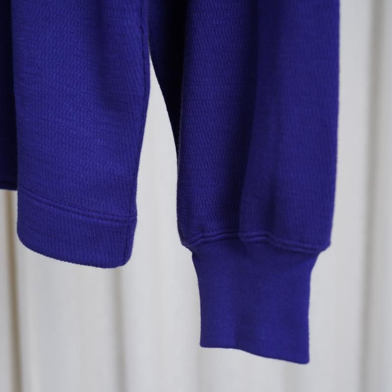 25A/WۡULTERIOR ƥꥢ C/CASH HONEYCOMB HENLEY-NECK TOP / ROYAL PURPLE