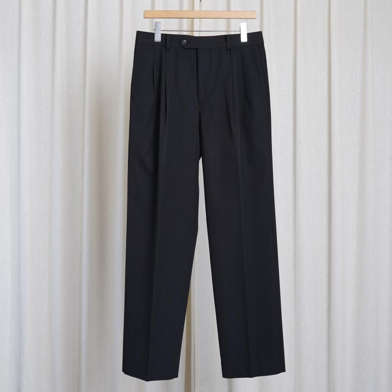 25A/W AURALEE ꡼ LIGHT WOOL MAX GABARDINE TWO-TUCK SLACKS / TOP BLACK