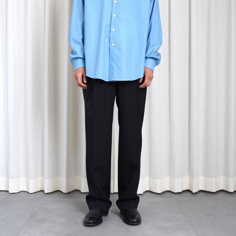 25A/W AURALEE ꡼ LIGHT WOOL MAX GABARDINE TWO-TUCK SLACKS / TOP BLACK