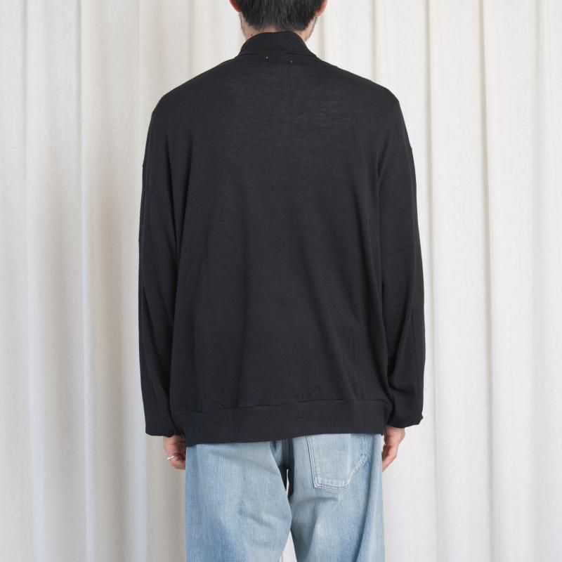 25A/W ULTERIOR ƥꥢ SUPER FINE WOOL COTTON TURTLE-NECK TOP / BLACK