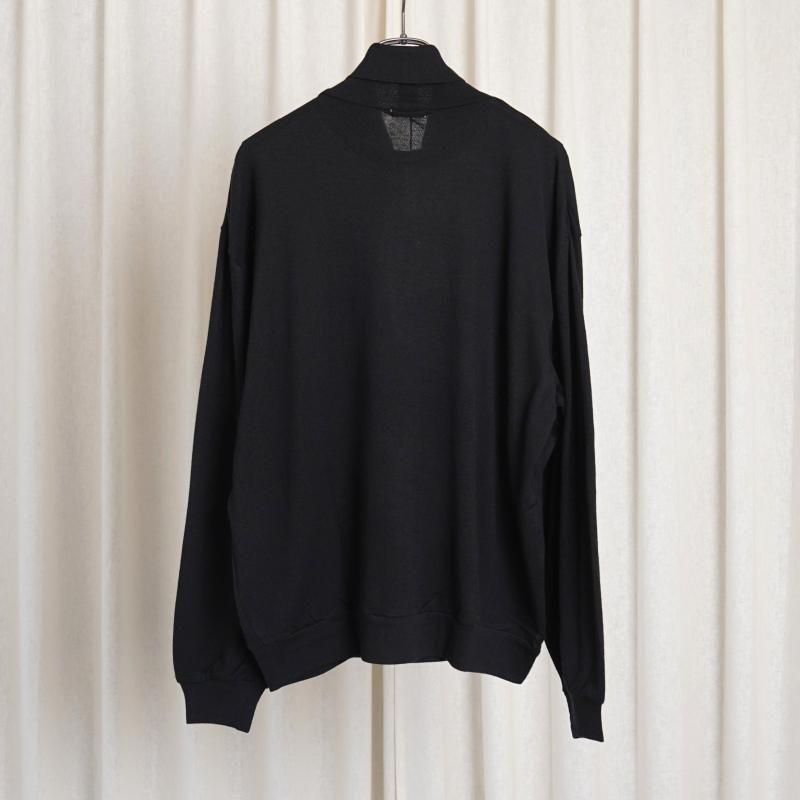25A/W ULTERIOR ƥꥢ SUPER FINE WOOL COTTON TURTLE-NECK TOP / BLACK