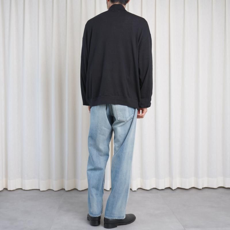25A/W ULTERIOR ƥꥢ SUPER FINE WOOL COTTON TURTLE-NECK TOP / BLACK