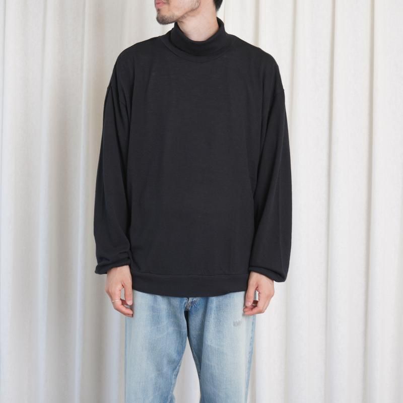 25A/W ULTERIOR ƥꥢ SUPER FINE WOOL COTTON TURTLE-NECK TOP / BLACK