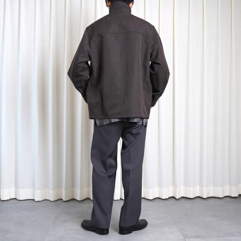 25A/WۡCale   WOOL RAMIE DOESKIN MILITARY BLOUSON / DARK BROWN