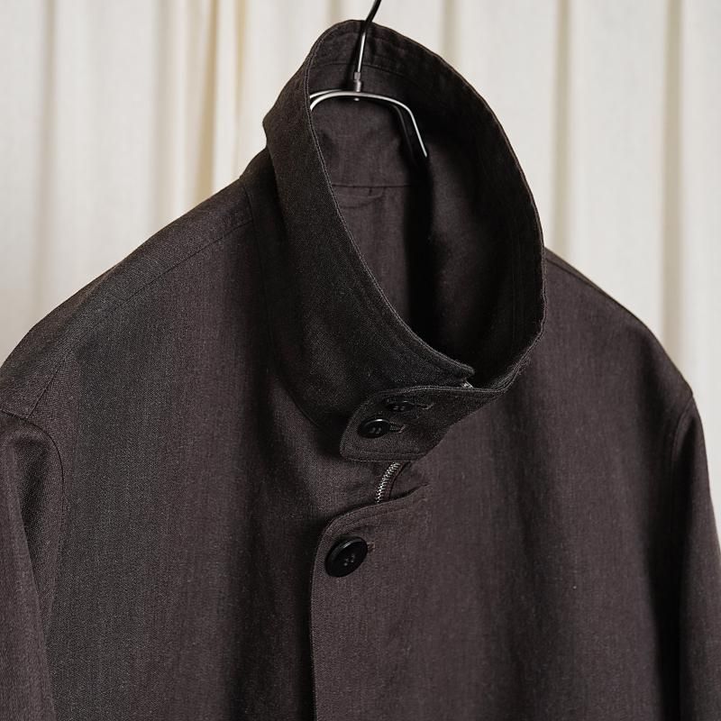 25A/WۡCale   WOOL RAMIE DOESKIN MILITARY BLOUSON / DARK BROWN