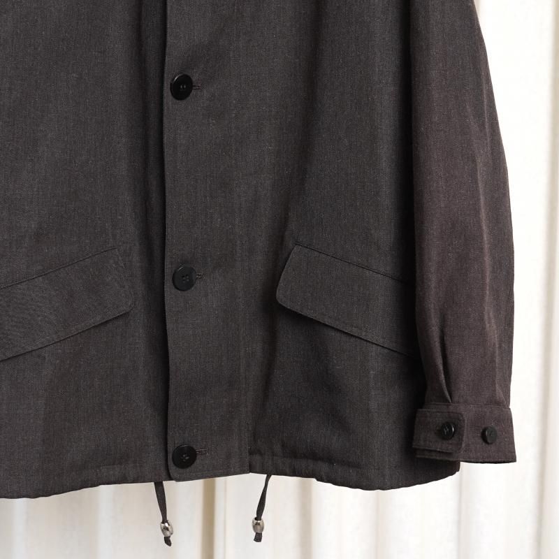 25A/WۡCale   WOOL RAMIE DOESKIN MILITARY BLOUSON / DARK BROWN