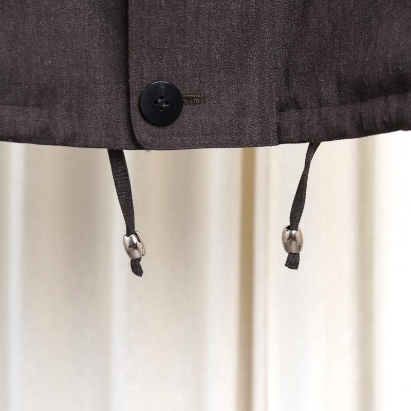 25A/WۡCale   WOOL RAMIE DOESKIN MILITARY BLOUSON / DARK BROWN