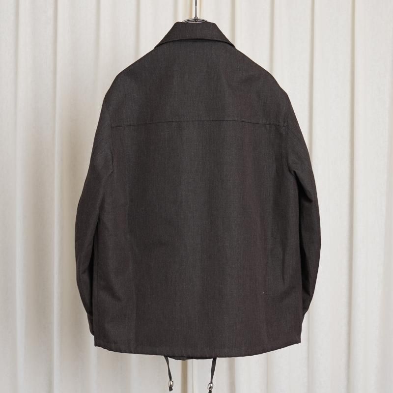 25A/WۡCale   WOOL RAMIE DOESKIN MILITARY BLOUSON / DARK BROWN