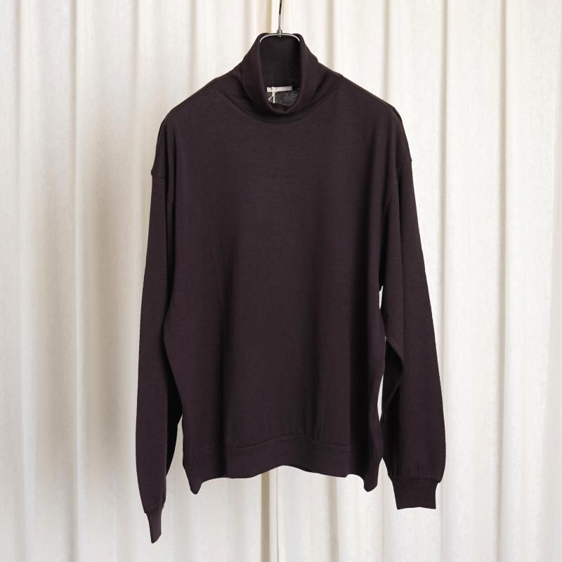 25A/W ULTERIOR ƥꥢ SUPER FINE WOOL COTTON TURTLE-NECK TOP / AZUKI BROWN