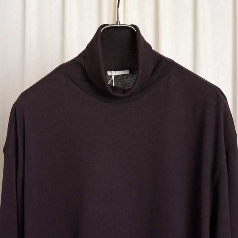 25A/W ULTERIOR ƥꥢ SUPER FINE WOOL COTTON TURTLE-NECK TOP / AZUKI BROWN