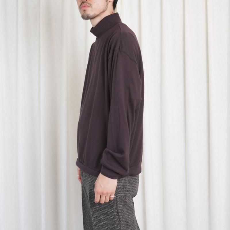 25A/W ULTERIOR ƥꥢ SUPER FINE WOOL COTTON TURTLE-NECK TOP / AZUKI BROWN