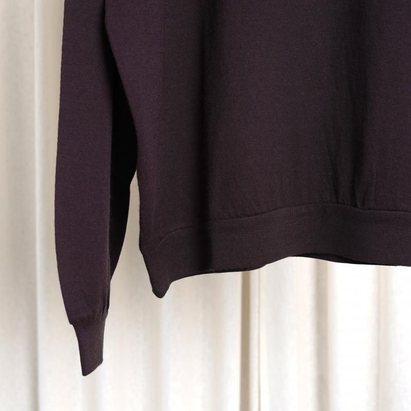 25A/W ULTERIOR ƥꥢ SUPER FINE WOOL COTTON TURTLE-NECK TOP / AZUKI BROWN