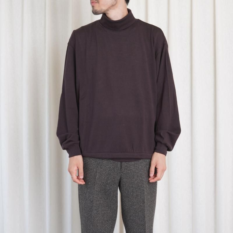 25A/W ULTERIOR ƥꥢ SUPER FINE WOOL COTTON TURTLE-NECK TOP / AZUKI BROWN