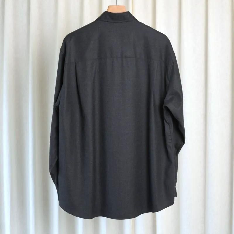 AURALEE オーラリー】SUPER LIGHT WOOL SHIRT / TOP CHARCOAL