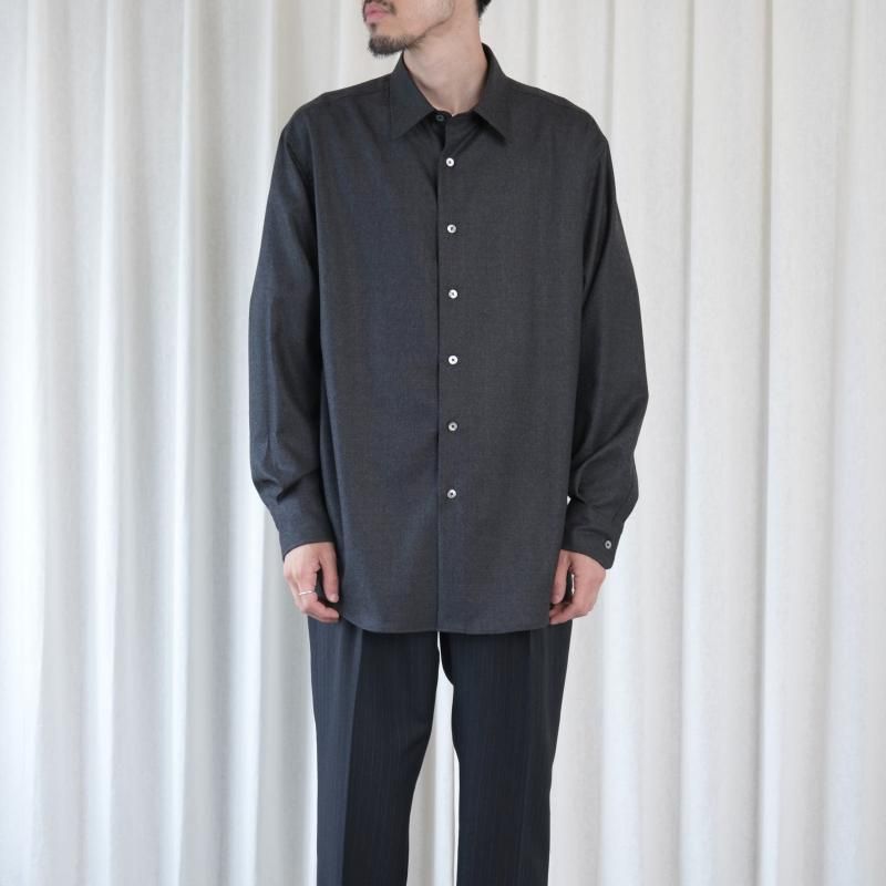 AURALEE オーラリー】SUPER LIGHT WOOL SHIRT / TOP CHARCOAL