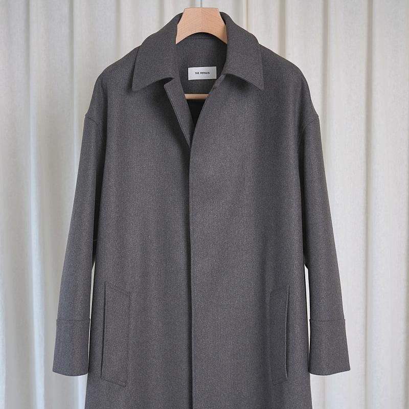 25A/WۡTHE RERACS 饯 THE BAL COLLAR COAT / GRAY BROWN