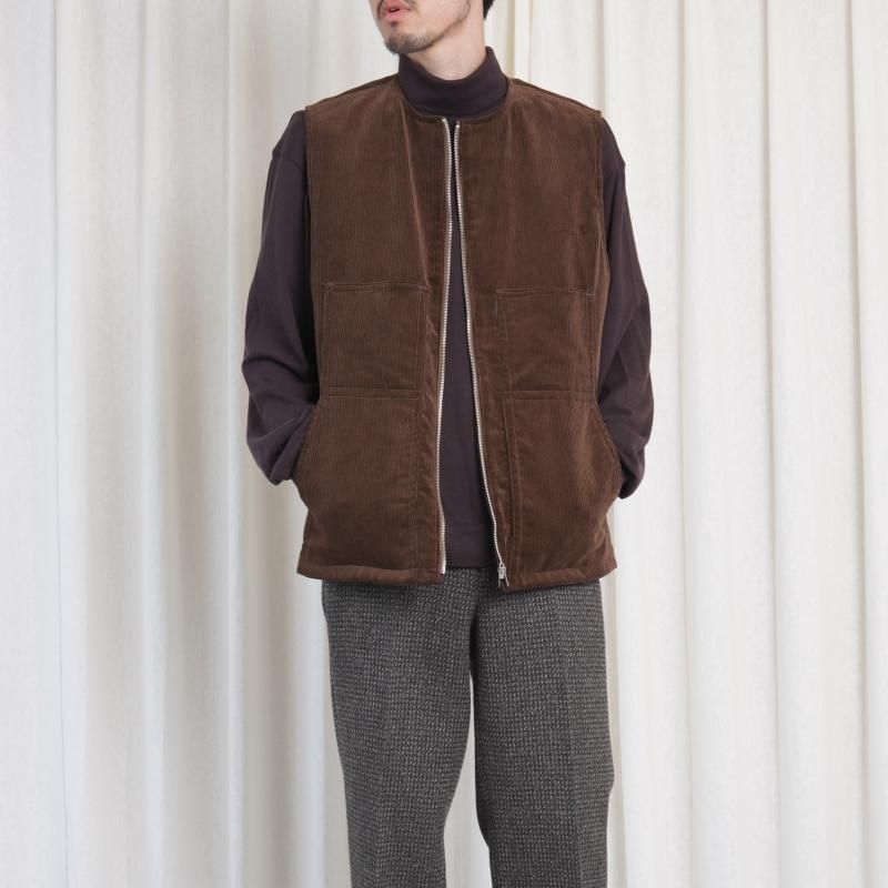 25A/W BISOWN ӥ  CORDUROY  WO/CA REVERSIBLE VEST / BROWN