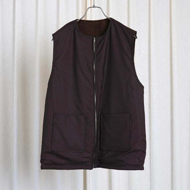 25A/W BISOWN ӥ  CORDUROY  WO/CA REVERSIBLE VEST / BROWN